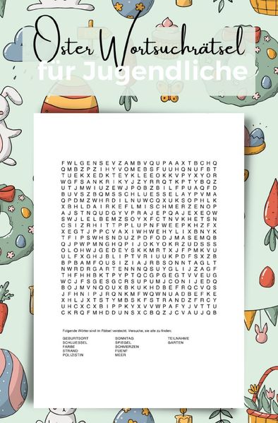 Cover von Oster Wortsuchrätsel für Jugendliche