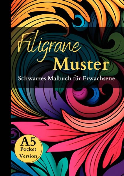Cover von Black Midnight/Schwarzes Malbuch für Erwachsene „Filigrane Muster“
