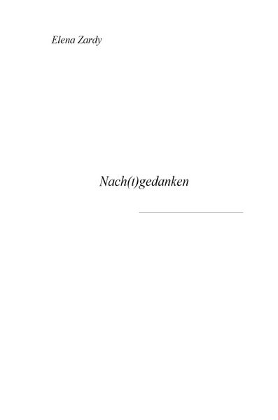 Cover von Nacht (t) gedanken
