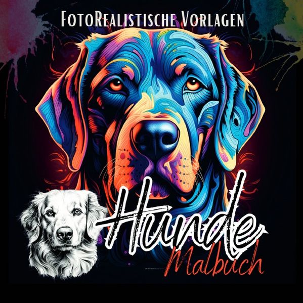 Cover von Black Midnight- Animals/Hunde Malbuch „Fotorealistisch“