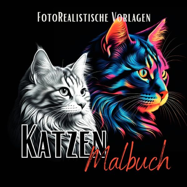 Cover von Black Midnight- Animals/Katzen Malbuch „Fotorealistisch“