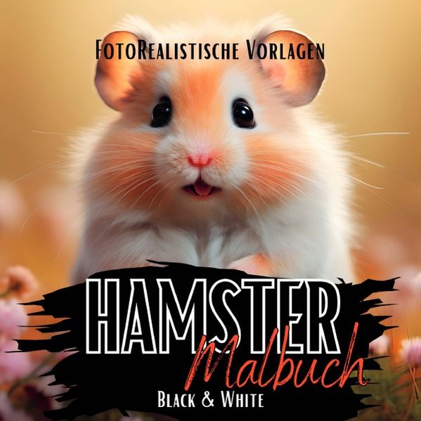 Cover von Black Midnight- Animals/Hamster Malbuch „Fotorealistisch“