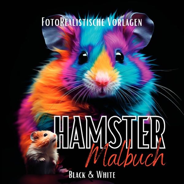 Cover von Black Midnight- Animals/Malbuch Hamster „Fotorealistisch“