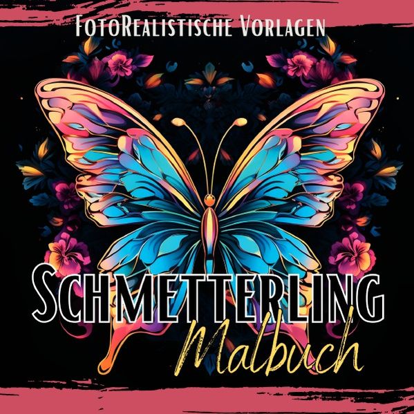 Cover von Black Midnight- Animals/Schmetterling Malbuch „Fotorealistisch“