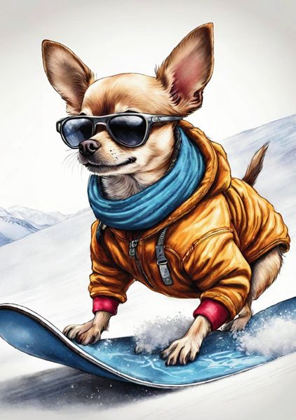 Cover von Notizbücher Hund/Weihnachten Geschenkbuch Hund Chihuahua Snowboarden Inspiration mit 55 Zitaten Lustiges Geschenk Frauen Männer Teenager Kinder Geschenkidee zum Wichteln Weihnachtsgeschenkidee Wichtelgeschenk