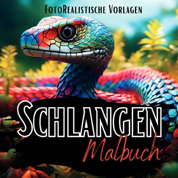 Cover von Black Midnight- Animals/Schlangen Malbuch „Fotorealistisch“
