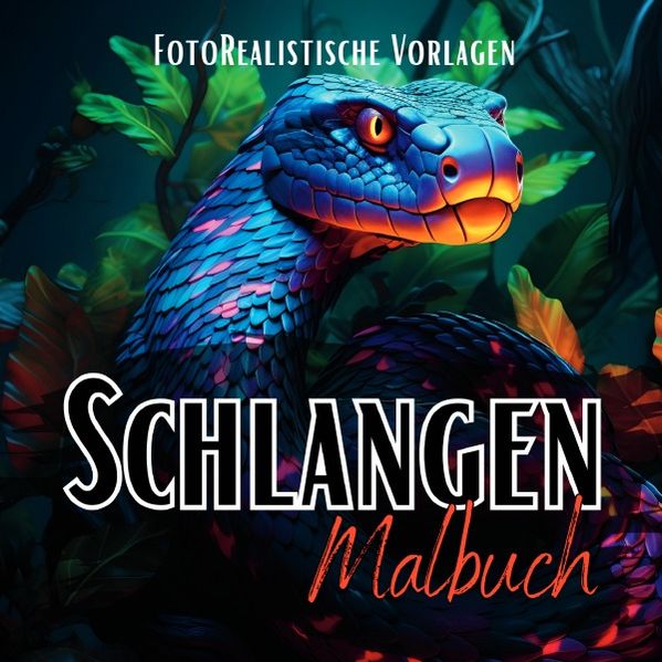 Cover von Black Midnight- Animals/Malbuch Schlangen „Fotorealistisch“