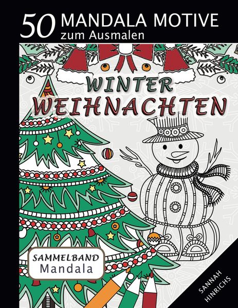 Cover von Mandala Sammelband 50 Mandala Motive zum Ausmalen – Winter-Weihnachten