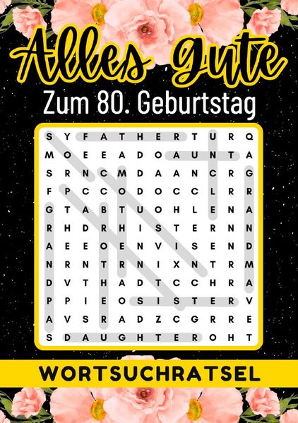 Cover von 80 Geburtstag Geschenk | Alles Gute zum 80. Geburtstag – Wortsuchrätsel