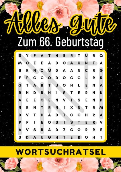 Cover von 66 Geburtstag Geschenk | Alles Gute zum 66. Geburtstag – Wortsuchrätsel