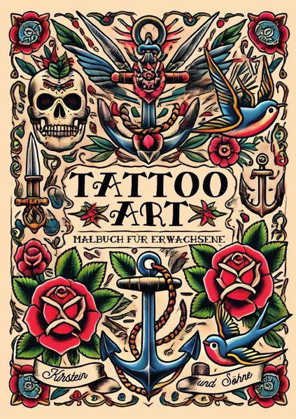 Cover von Tattoo Art: Malbuch für Erwachsene