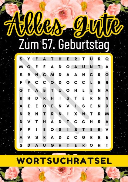 Cover von 57 Geburtstag Geschenk | Alles Gute zum 57. Geburtstag – Wortsuchrätsel
