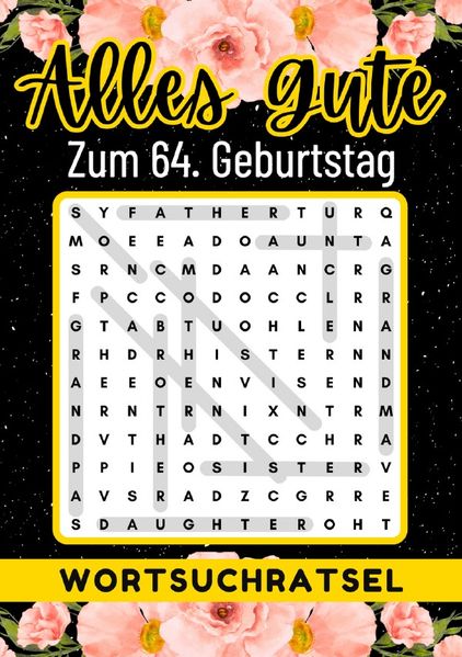 Cover von 64 Geburtstag Geschenk | Alles Gute zum 64. Geburtstag – Wortsuchrätsel