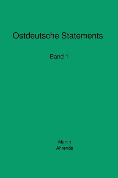 Cover von Ostdeutsche Statements
