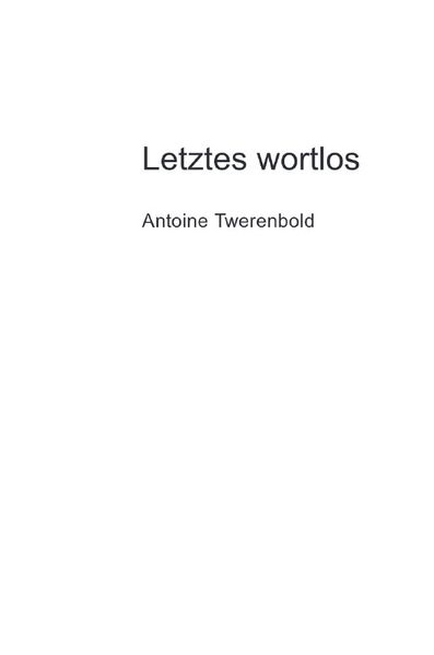Cover von Letztes wortlos
