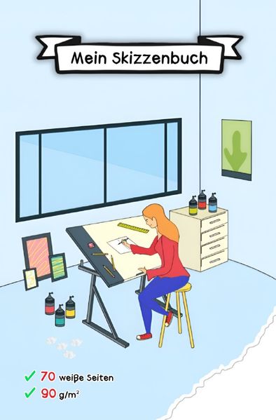 Cover von Das Skizzenbuch für jede Zeichnung! (70 weiße Seiten, 90 g/m²)