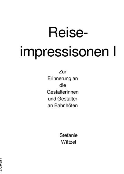 Cover von Reiseimpressisonen I
