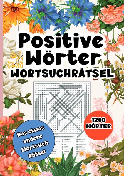 Cover von Wortsuchrätsel Positive Wörter- 1200 Wörter