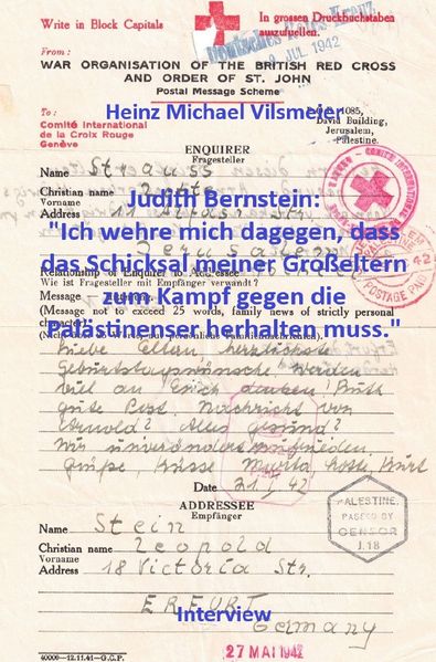 Cover von Judith Bernstein: „Ich wehre mich dagegen, dass das Schicksal meiner Großeltern zum Kampf gegen die Palästinenser herhalten muss.“