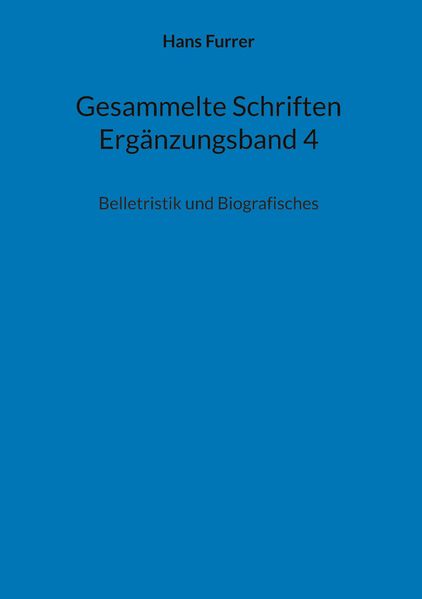 Cover von Gesammelte Schriften Ergänzungsband 4