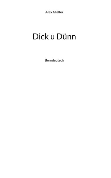 Cover von Dick u Dünn