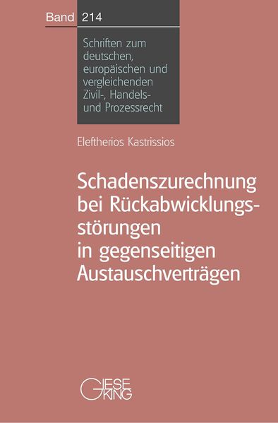 Cover von Schadenszurechnung bei Rückabwicklungsstörungen in gegenseitigen Austauschverträgen
