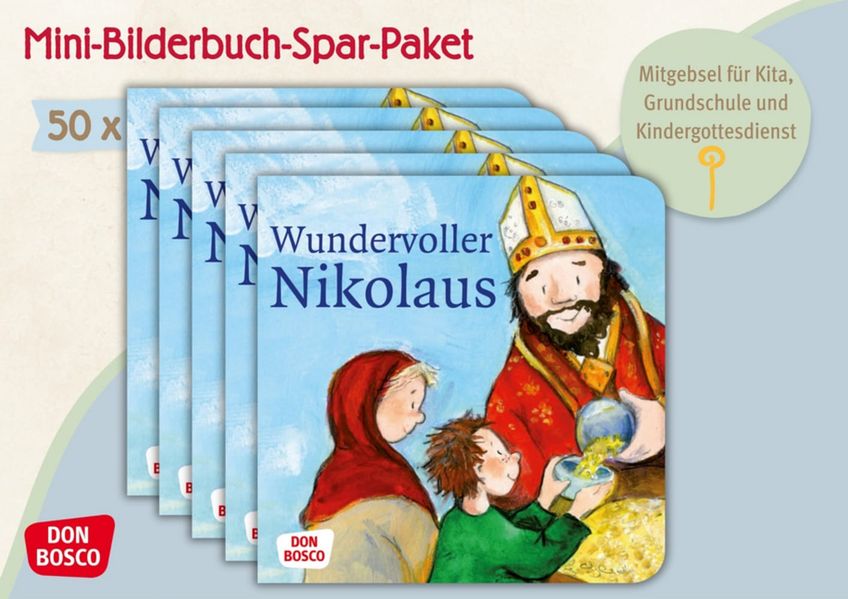 Cover von Wundervoller Nikolaus. Die Geschichte vom heiligen Nikolaus. Mini-Bilderbuch. Paket mit 50 Exemplaren zum Vorteilspreis