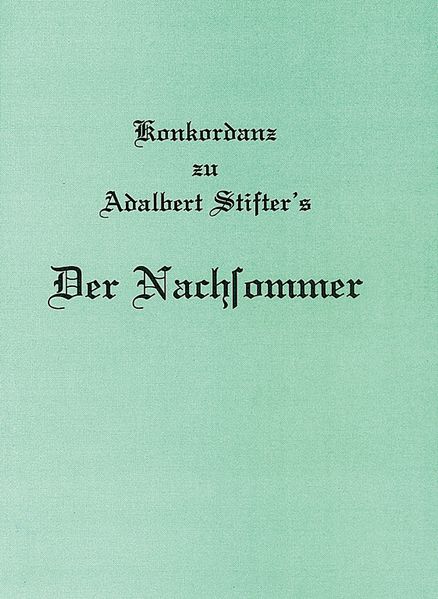 Cover von Konkordanz zu Adalbert Stifters Der Nachsommer