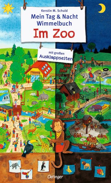 Cover von Mein Tag & Nacht Wimmelbuch Im Zoo