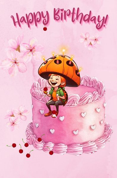 Cover von Geburtstags Glückspilze/Happy Rosa Geburtstag