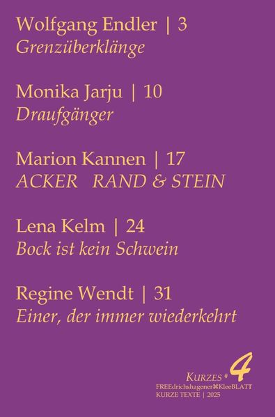 Cover von FREEdrichshagener KleeBLATT/KURZES#4