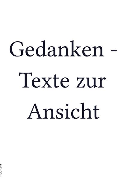 Cover von Gedanken – Texte zur Ansicht