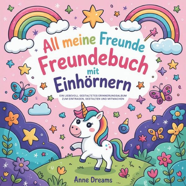 Cover von All meine Freunde Freundebuch Einhorn