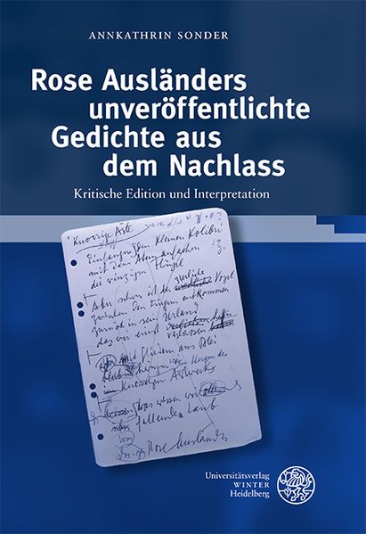 Cover von Rose Ausländers unveröffentlichte Gedichte aus dem Nachlass