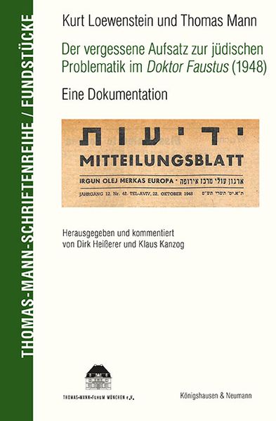 Cover von Der vergessene Aufsatz zur jüdischen Problematik im Doktor Faustus (1948)