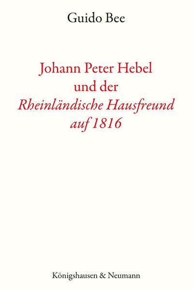 Cover von Johann Peter Hebel und der Rheinländische Hausfreund auf 1816