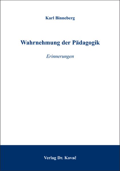 Cover von Wahrnehmung der Pädagogik