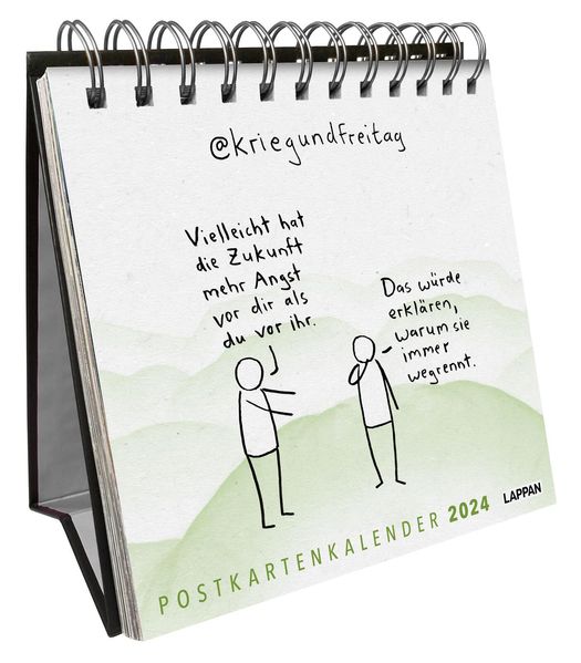 Cover von @kriegundfreitag Postkartenkalender 2024