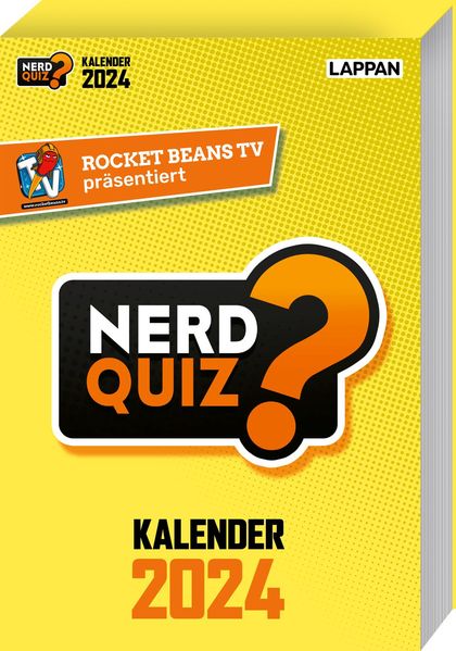 Cover von Rocket Beans TV – Nerd Quiz-Kalender 2024 mit Fragen rund um Games, Filme und Popkultur