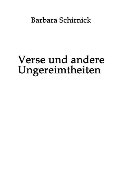 Cover von Verse und andere Ungereimtheiten