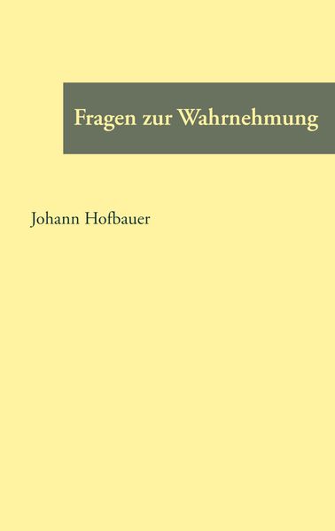 Cover von Fragen zur Wahrnehmung