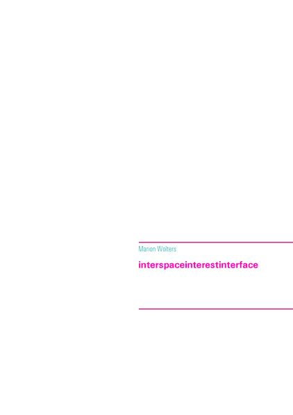 Cover von interspaceinterestinterface