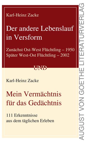 Cover von Der andere Lebenslauf in Versform und Mein Vermächtnis für das Gedächtnis