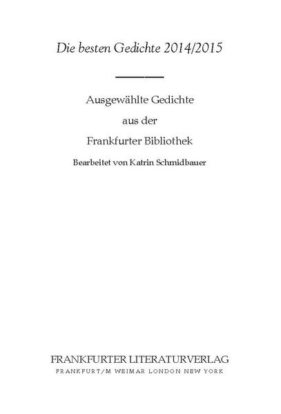 Cover von Die besten Gedichte 2014/2015