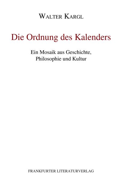 Cover von Die Ordnung des Kalenders