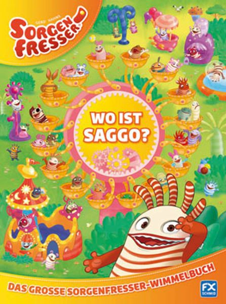 Cover von Gerd Hahns Sorgenfresser: Wo ist Saggo? – Das große Sorgenfresser-Wimmelbuch