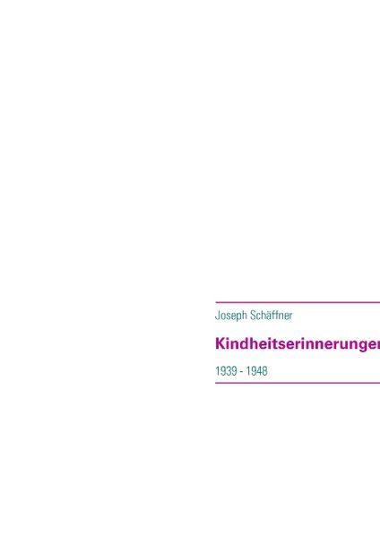 Cover von Kindheitserinnerungen