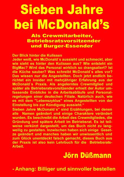 Cover von Sieben Jahre bei McDonald’s