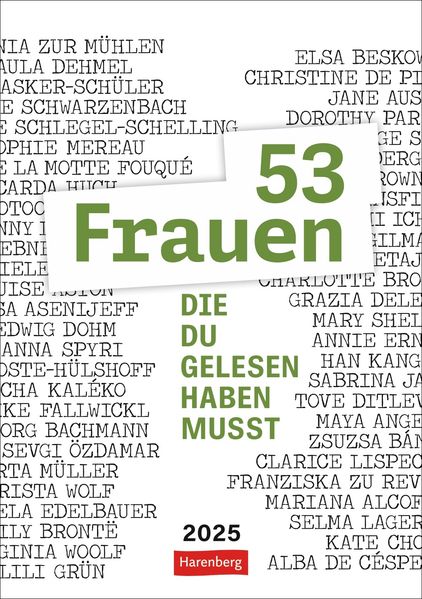 Cover von 53 Frauen, die du gelesen haben musst Wochen-Kulturkalender 2025