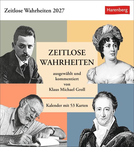 Cover von Zeitlose Wahrheiten Postkartenkalender 2027 – Kalender mit 53 Karten, ausgewählt und kommentiert von Klaus Michael Groll